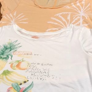 Palm Trees and Summer Fruit. Lot of 2 Tees NWT